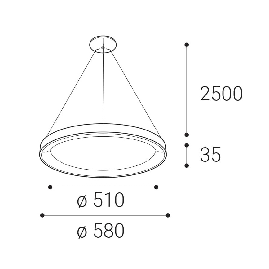 LED2 - LED Lestenec na vrvici BELLA LED/48W/230V 3000K/4000K bel