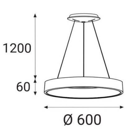 LED2 - LED Lestenec na vrvici BELLA LED/50W/230V 3000/4000K bel