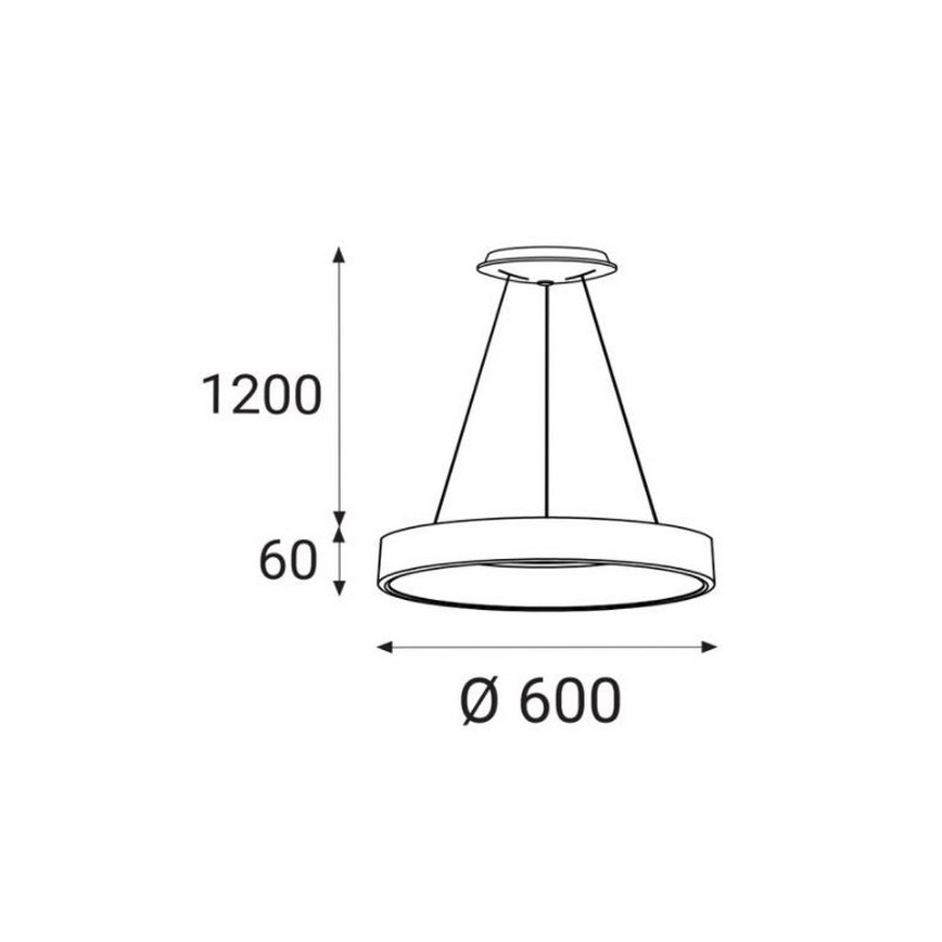 LED2 - LED Lestenec na vrvici BELLA LED/50W/230V 3000/4000K bel