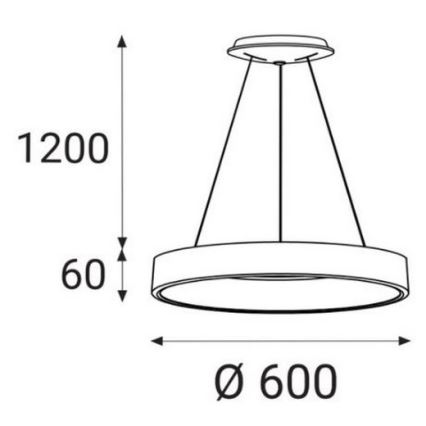 LED2 - LED Lestenec na vrvici BELLA LED/50W/230V 3000/4000K črn