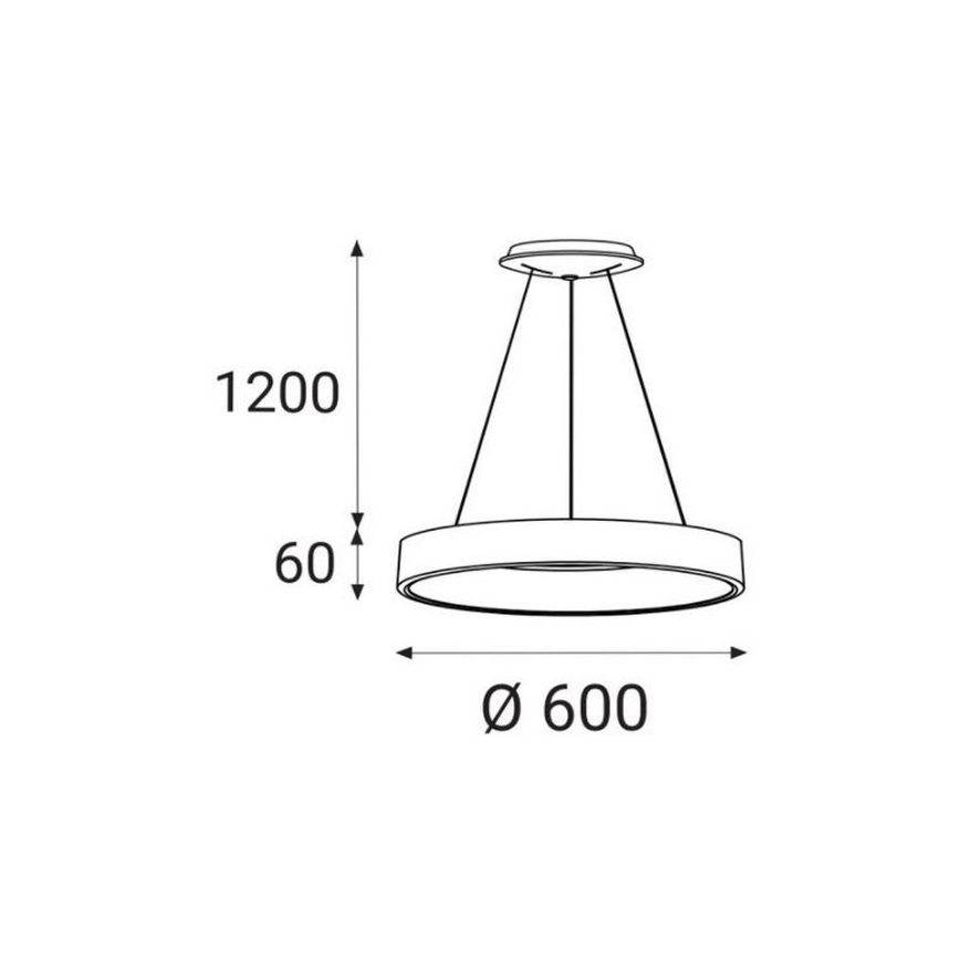 LED2 - LED Lestenec na vrvici BELLA LED/50W/230V 3000/4000K črn