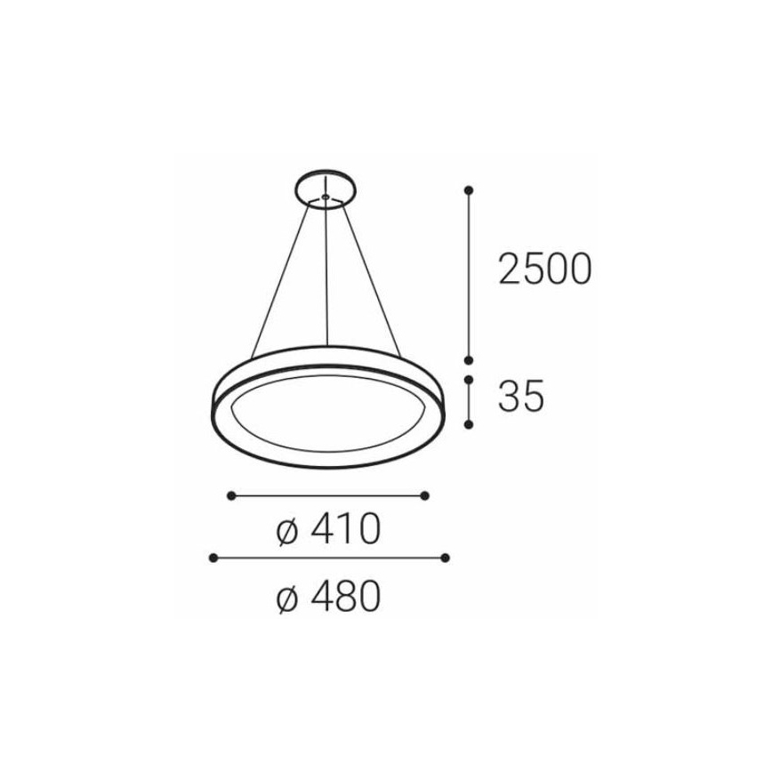 LED2 - LED Lestenec na vrvici BELLA SLIM LED/38W/230V 3000/4000K bel