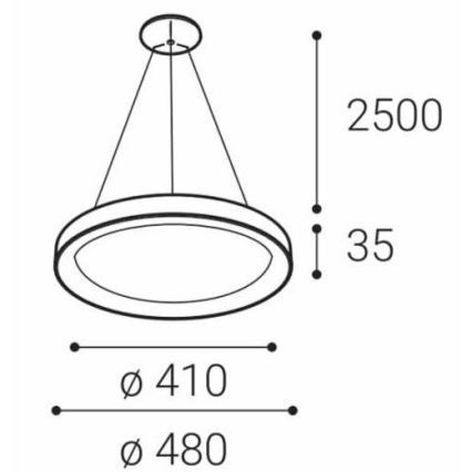 LED2 - LED Lestenec na vrvici BELLA SLIM LED/38W/230V 3000/4000K črn