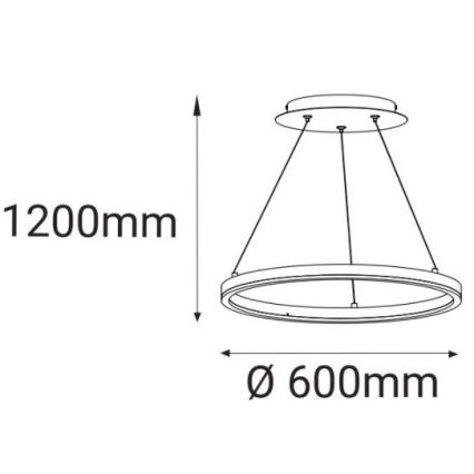 LED2 - LED Lestenec na vrvici CIRCLE LED/42W/230V