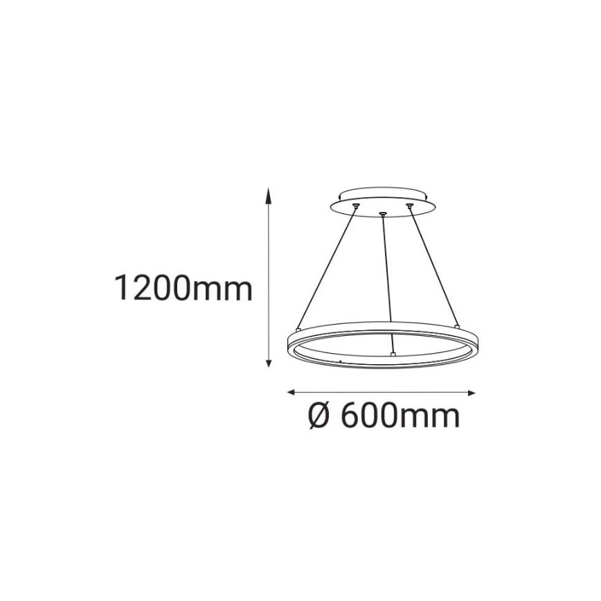 LED2 - LED Lestenec na vrvici CIRCLE LED/42W/230V