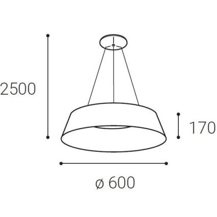 LED2 - LED Lestenec na vrvici KATY LED/60W/230V 3000/4000K bel