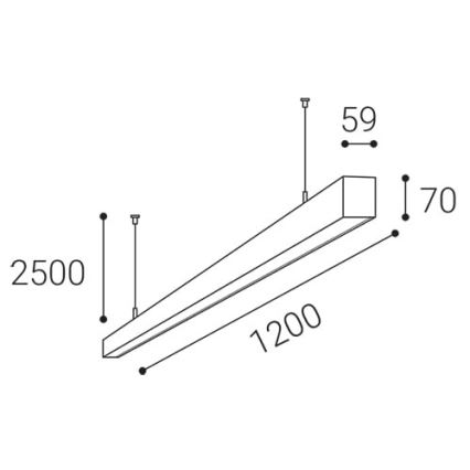 LED2 - LED Lestenec na vrvici NOLI LED/40W/230V 3000K/3500K/4000K bel