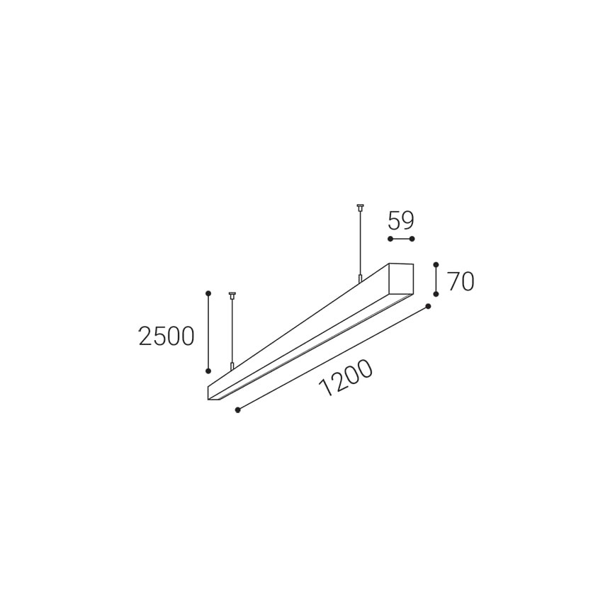 LED2 - LED Lestenec na vrvici NOLI LED/40W/230V 3000K/3500K/4000K bel