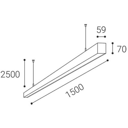 LED2 - LED Lestenec na vrvici NOLI LED/60W/230V 3000K/3500K/4000K bel