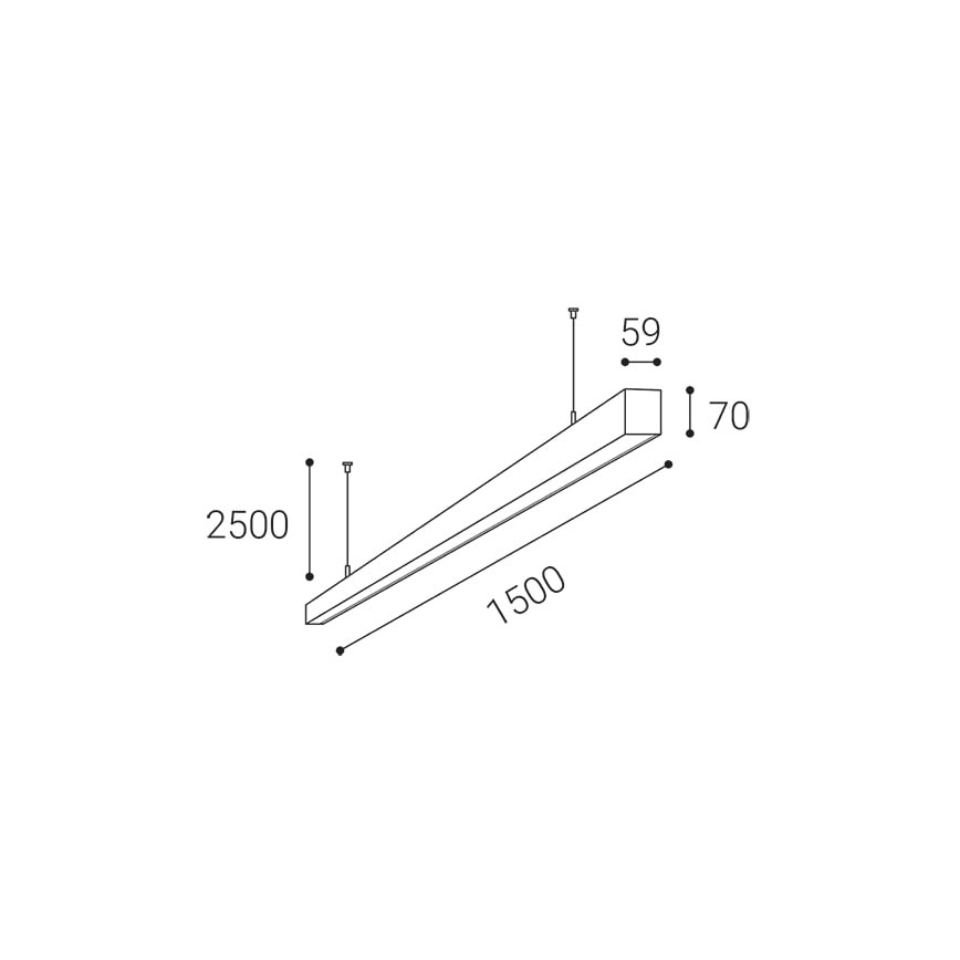 LED2 - LED Lestenec na vrvici NOLI LED/60W/230V 3000K/3500K/4000K bel