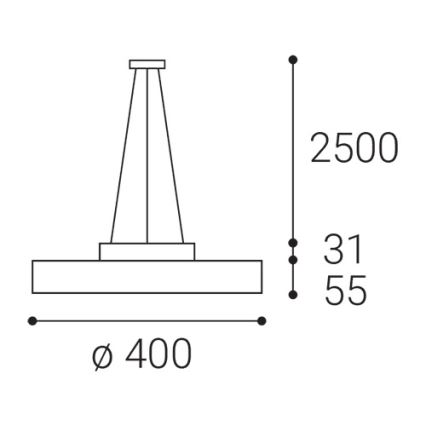 LED2 - LED Lestenec na vrvici ROTO LED/48W/230V 2700K/3300K/4000K IP40 bela pr. 40 cm