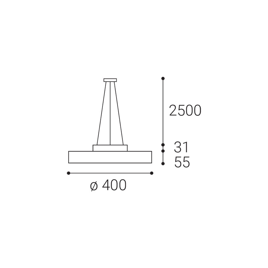 LED2 - LED Lestenec na vrvici ROTO LED/48W/230V 2700K/3300K/4000K IP40 bela pr. 40 cm