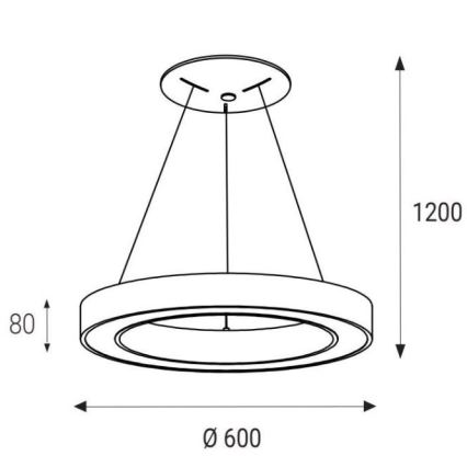 LED2 - LED Lestenec na vrvici SATURN LED/50W/230V 3000/4000K bel