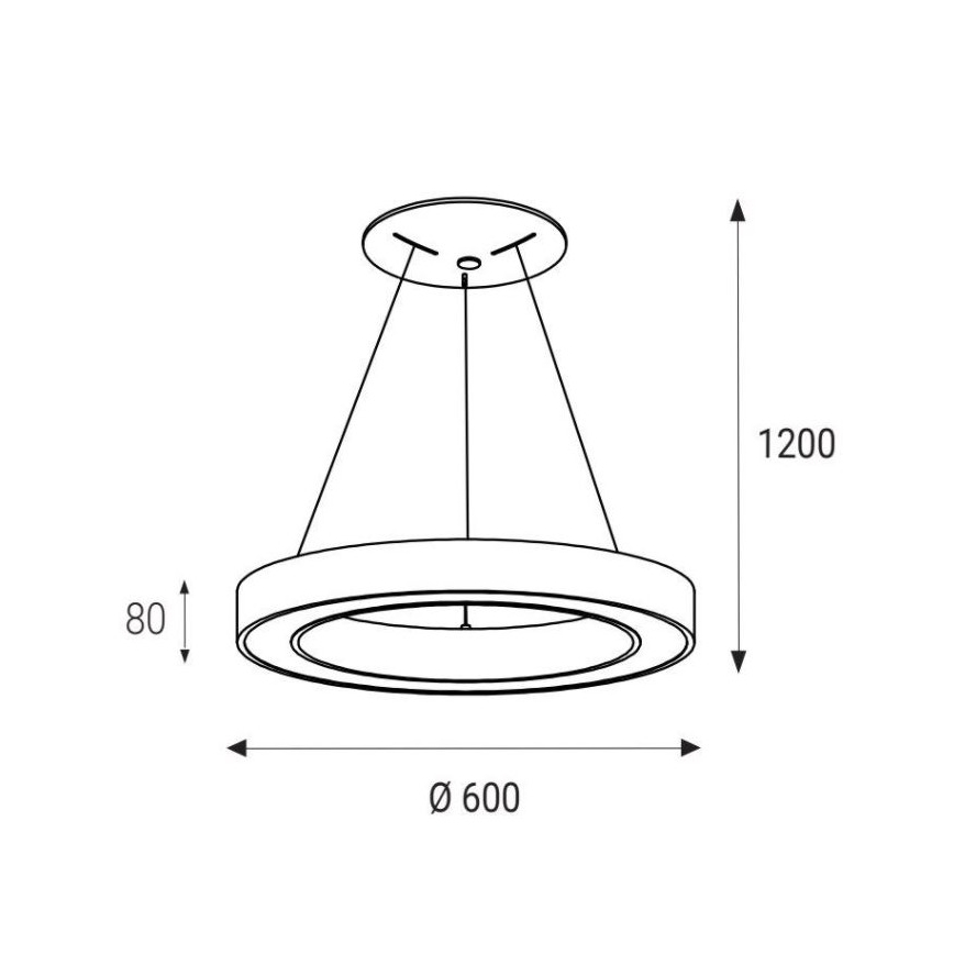 LED2 - LED Lestenec na vrvici SATURN LED/50W/230V 3000/4000K bel