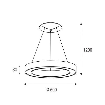 LED2 - LED Lestenec na vrvici SATURN LED/50W/230V 3000K d. 60 cm bel