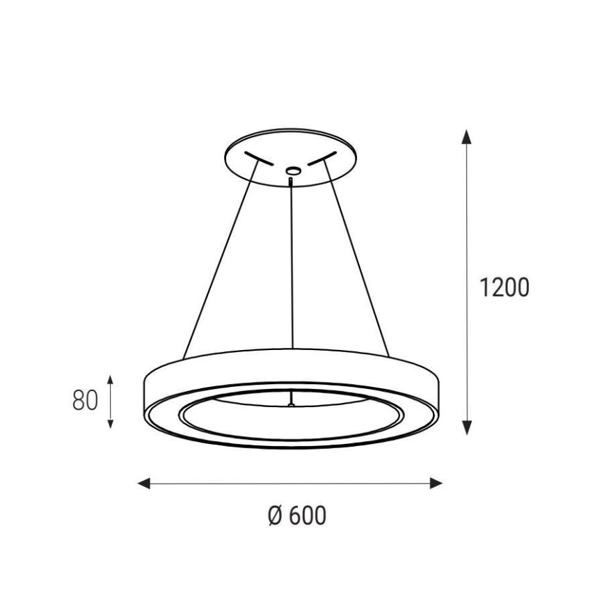 LED2 - LED Lestenec na vrvici SATURN LED/50W/230V 3000K d. 60 cm bel