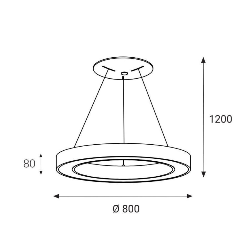 LED2 - LED Lestenec na vrvici SATURN LED/80W/230V 3000K d. 80 cm bel