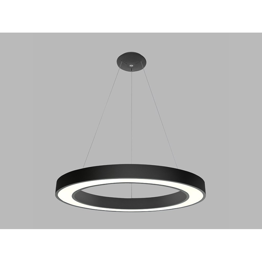LED2 - LED Lestenec na vrvici SATURN LED/80W/230V 3000K d. 80 cm črn
