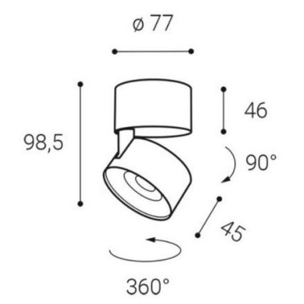 LED2 - LED Reflektor KLIP ON LED/11W/230V črn