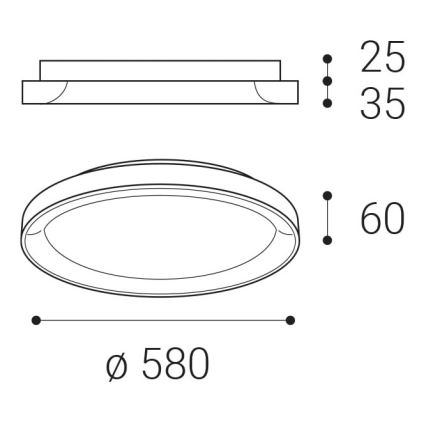 LED2 - LED Stropna svetilka BELLA LED/48W/230V 3000K/4000K rjava