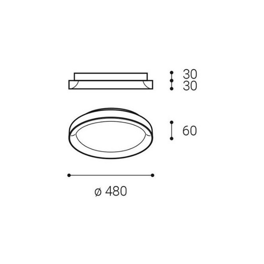 LED2 - LED Stropna svetilka BELLA SLIM LED/38W/230V 3000/4000K bela