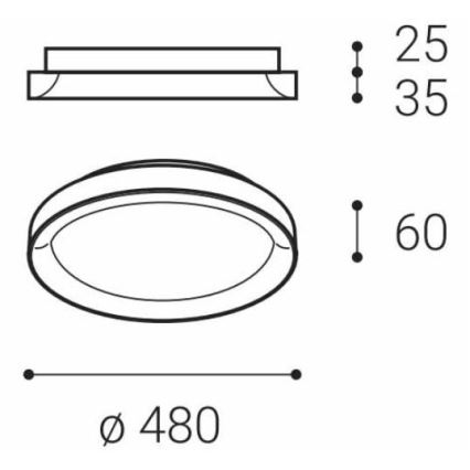 LED2 - LED Stropna svetilka BELLA SLIM LED/38W/230V 3000/4000K črna