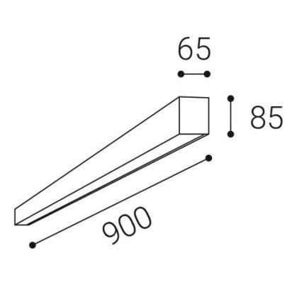 LED2 - LED stropna svetilka LINO LED/24W/230V 3000/3500/4000K 90 cm črna