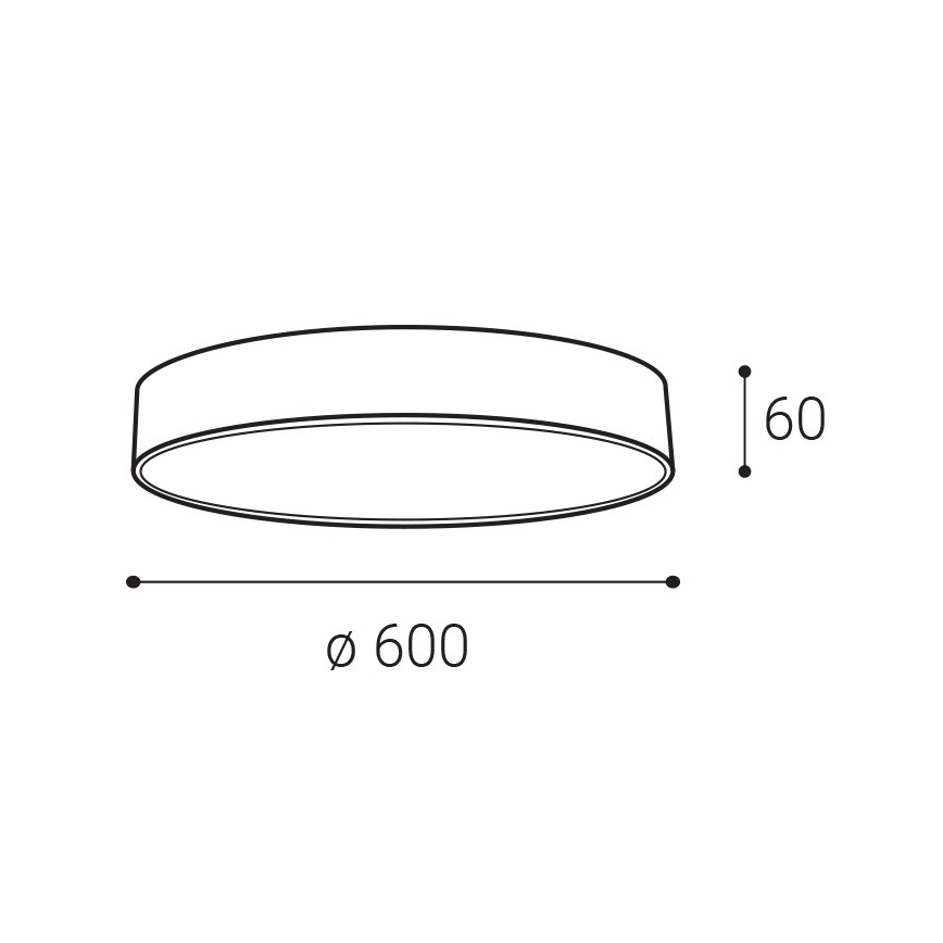 LED2 - LED stropna svetilka MONO SLIM LED/60W/230V 3000K/4000K premer 60 cm črna