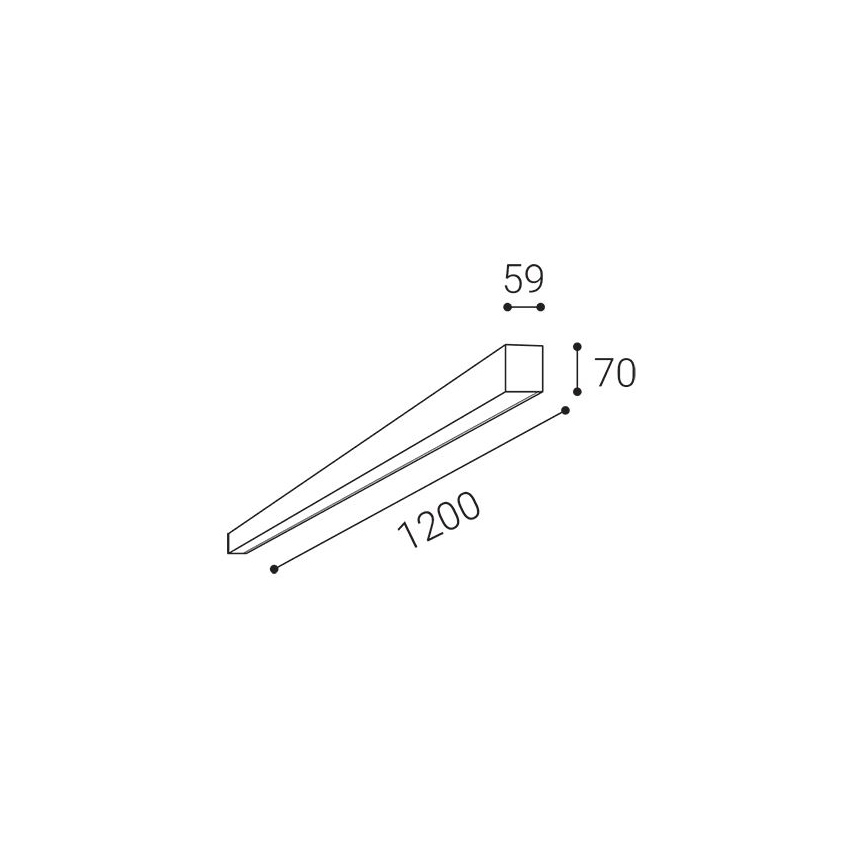 LED2 - LED stropna svetilka NOLI LED/40W/230V 3000/3500/4000K 120 cm črna