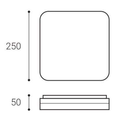 LED2 - LED Stropna svetilka SQUARE LED/12W/230V IP54 3000/4000/5700K