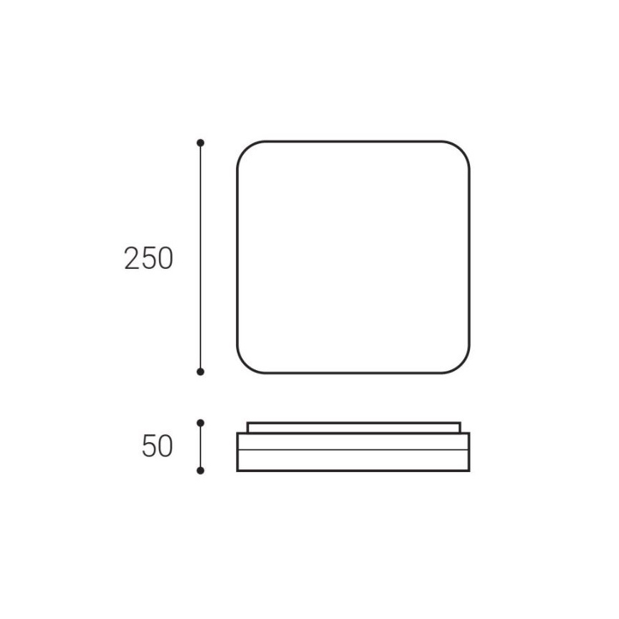 LED2 - LED Stropna svetilka SQUARE LED/12W/230V IP54 3000/4000/5700K