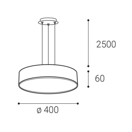 LED2 - LED lestenec na kablu MONO SLIM LED/30W/230V 2700/3000K/4000K premer 40 cm črna