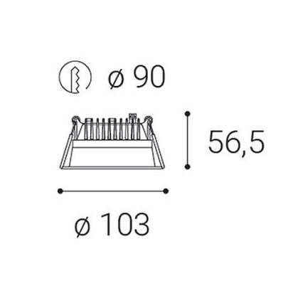 LED2 - LED Zatemnitvena kopalniška vgradna svetilka ZETA LED/10W/230V 3000K IP44