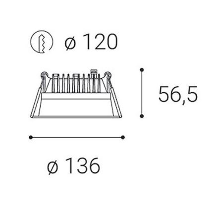 LED2 - LED Zatemnitvena kopalniška vgradna svetilka ZETA LED/15W/230V 4000K IP44