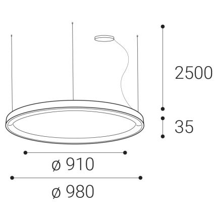 LED2 - LED Zatemnitveni lestenec na vrvici BELLA LED/80W/230V 3000K/4000K bel