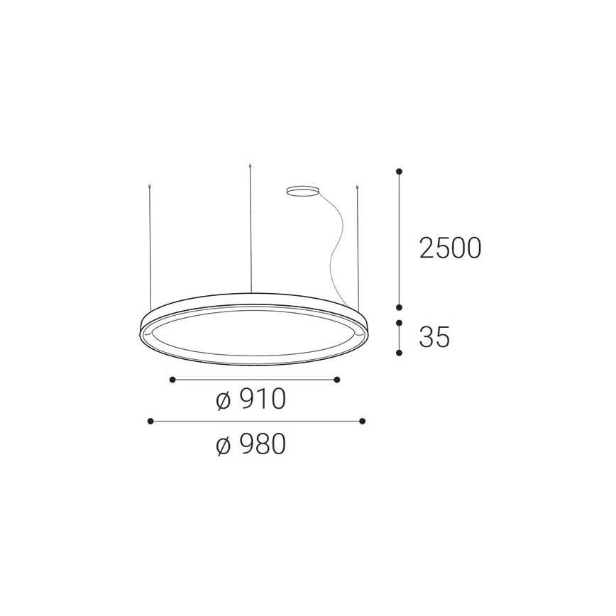 LED2 - LED Zatemnitveni lestenec na vrvici BELLA LED/80W/230V 3000K/4000K črn