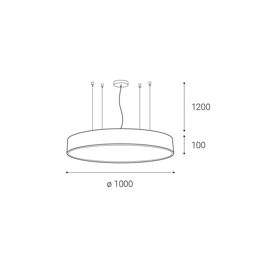 LED2 - LED Zatemnitveni lestenec na vrvici MONO LED/153W/230V 3000K/4000K bel
