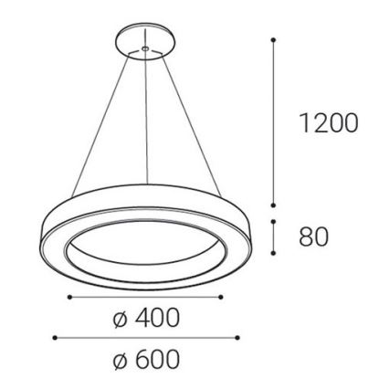 LED2 - LED Zatemnitveni lestenec na vrvici SATURN LED/50W/230V 3000K/4000K bel