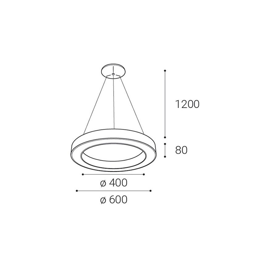 LED2 - LED Zatemnitveni lestenec na vrvici SATURN LED/50W/230V 3000K/4000K bel