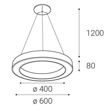 LED2 - LED Zatemnitveni lestenec na vrvici SATURN LED/50W/230V 3000K/4000K črn