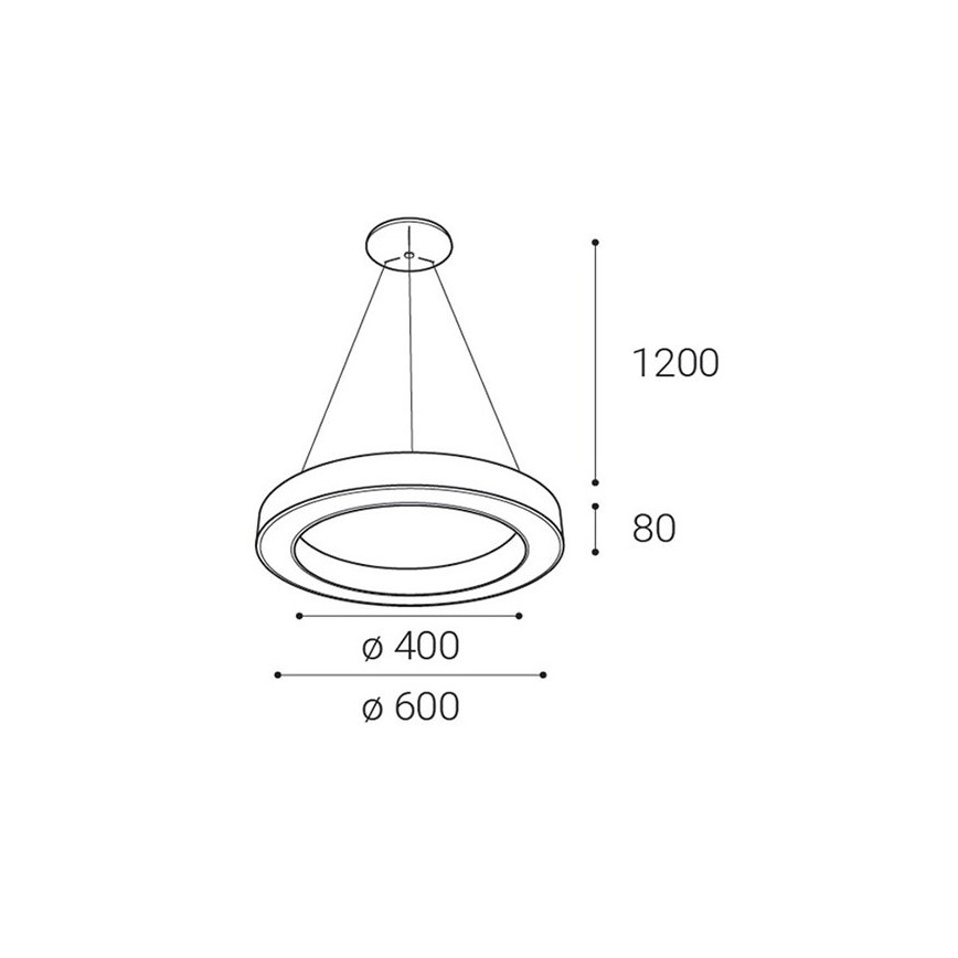 LED2 - LED Zatemnitveni lestenec na vrvici SATURN LED/50W/230V 3000K/4000K črn