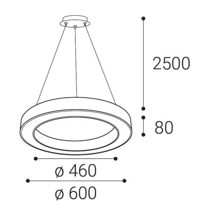 LED2 - LED Zatemnitveni lestenec na vrvici SATURN LED/50W/230V 3000K/4000K črn