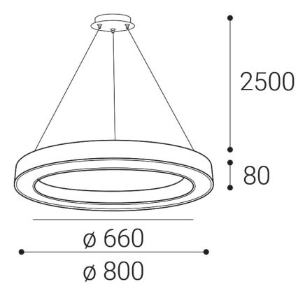 LED2 - LED Zatemnitveni lestenec na vrvici SATURN LED/60W/230V 3000K/4000K bel