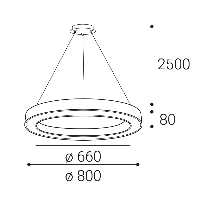 LED2 - LED Zatemnitveni lestenec na vrvici SATURN LED/60W/230V 3000K/4000K bel
