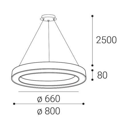 LED2 - LED Zatemnitveni lestenec na vrvici SATURN LED/60W/230V 3000K/4000K črn