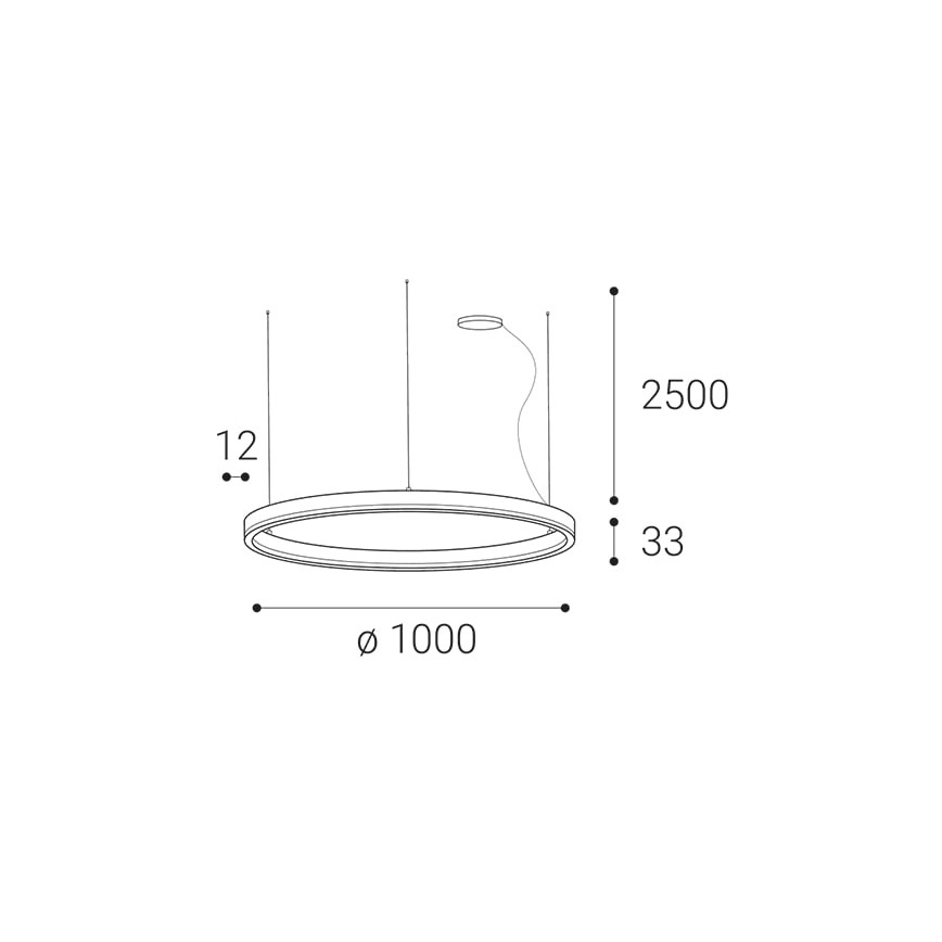 LED2 - LED Zatemnitveni lestenec na vrvici SATURN LED/80W/230V d. 100 cm bel