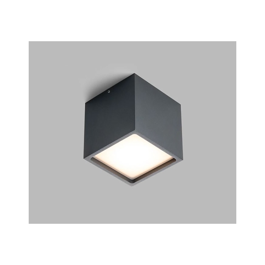 LED2 - LED Zunanja stropna svetilka CUBE LED/12W/230V antracit IP54