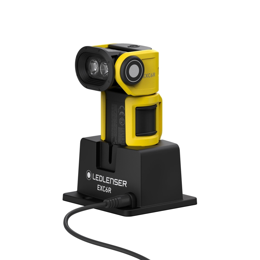 Ledlenser EXC6R - zatemnjevalna polnilna LED ročna svetilka s polnilno postajo LED/1900 mAh IP68 300 lm 10 h rumena