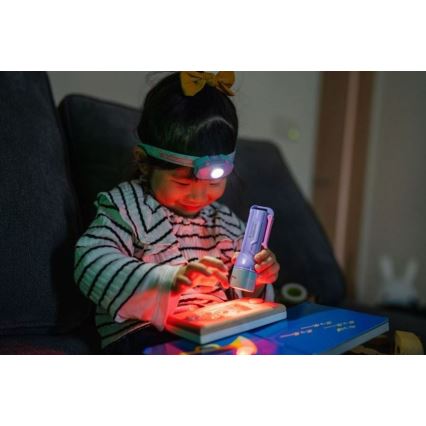 Ledlenser KIDBEAM4 RAINBOW - zatemnjevalna otroška LED-svetilka LED/2xAAA IP44 vijolična