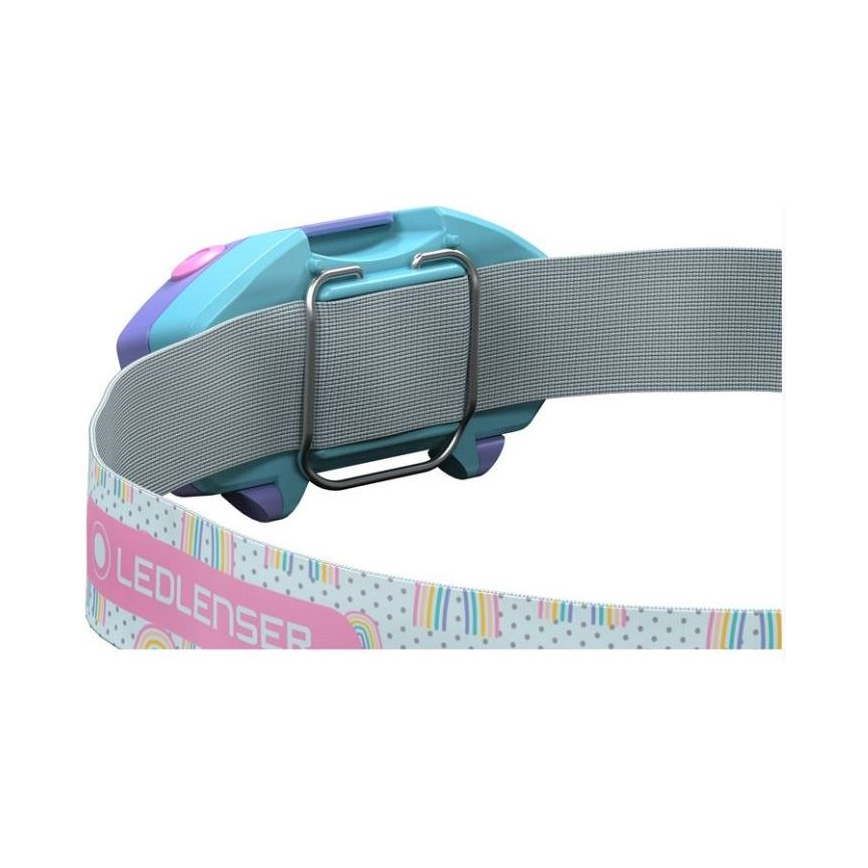 Ledlenser KIDLED2 RAINBOW - LED zatemnjiva otroška čelna svetilka LED/1xAAA IPX4 40 lm 20 ur vijolična